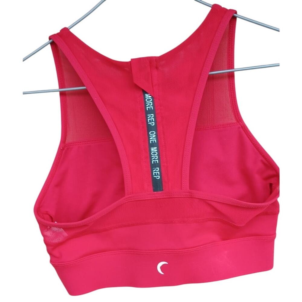 Zyia Active Red High Neck Sports Bra Racerback Mesh Trim Athletic Small - Picture 3 of 6
